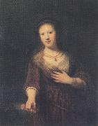 REMBRANDT Harmenszoon van Rijn Portrait of Saskia as Flora (mk33) oil painting reproduction